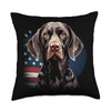 German Shorthaired Pointer Camo USA Flag Throw Pillow
