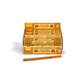 Tulasi Sandalwood Nag Champa, 15 Sticks x 12 Packs, Black, One Size