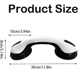 Grab Bars for the Suction Bath, 2 Pieces Non-Slip Handle with Suction Cup, Shower Handle, Mobile Grab Rail with Suction Cup, for Bathroom, Children and the Elderly (Black)