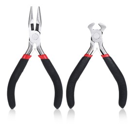 2PCS Zipper Repair Kit - Mini Needle Nose Pliers Zipper Pliers Long Nose Craft Plier, Repair Zippers Pullers End Cutting Plier for Jewelry Making, Nail Puller Tool for Carpenter