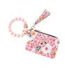 Heracantha Women’s Boho Beaded Wristlet Keychain Wallet – Floral Pattern