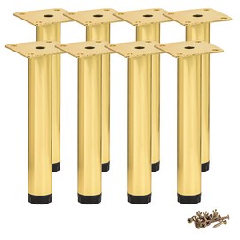 Btowin VCF 5 Inch / 12cm Metal Furniture Legs, 8 Pcs Glod Adjustable Furniture Support Feet, DIY Replacement Dresser Legs Feet for Cabinet Table Sofa Couch Chair Desk Kitchen Cupboard