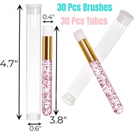 Hiceeden Set De 60 Cepillos Para Champú De Pestañas, Cepillos Limpiadores De Extensiones De Pestañas Con Purpurina De Cristal, Cepillo De Limpieza Profunda De Poros Nasales, Cepillos Removedores De Pu