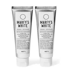 MARFY'S WHITE Toothpaste Developed by Active Dentists, Organic Toothpaste, Additive-free, Whitening, Bad Breath Care, 3.1 oz (90 g), Made in Japan, Foaming Agent Free, Natural Derived Ingredients, Set