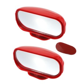 Partuto 1 Pair Universal Blind Spot Car Mirrors - Adjustable - ABS Red