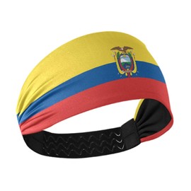 Women's Fashion Headbands Ecuador Flag Yoga Elastic Hair Bands Sweat Hair Wrap for Workout Running Sport