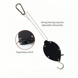 SGGRT 2PCS Upgrade Retractable Plant Hanger, Strong Stainless Steel Rope, Plant Pulley Set for Garden Baskets Pots Birds Feeder.