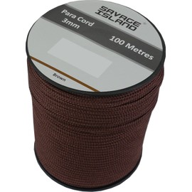 Savage Island 100m Spool of 3mm Paracord / Parachute Cord for Camping, Outdoors, Crafts, Climbing, Gardening, Survival, Army, DIY, Bivouac, Hammock, Tents