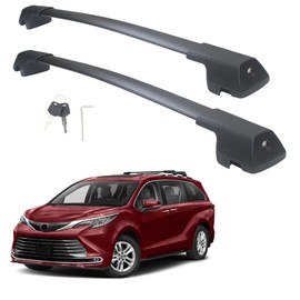 Autekcomma 260lb Heavy Duty Lockable Roof Rack Cross Bars Replacement for Toyota Sienna 2021-2025 Black Matte with Anti-Theft Lock (ONLY FIT Factory Raised Side Rails)