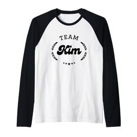 Team Kim Person Name Funny Raglan Baseball Tee