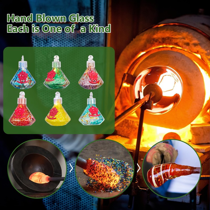 LUJII Solar-Powered Wind Chimes Hummingbird Feeders for Outdoor Use, Featuring
