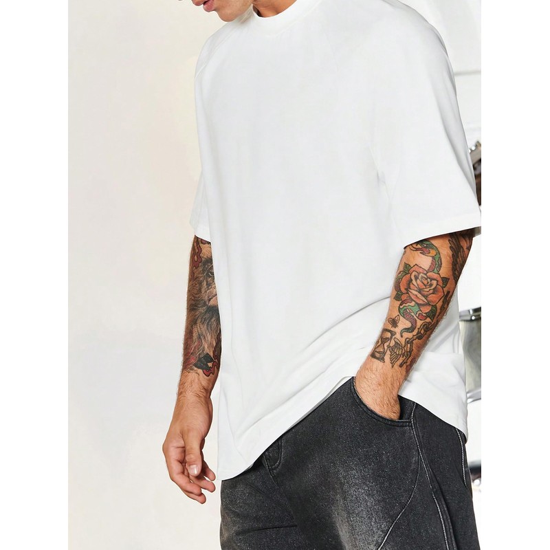 Verdusa Men's Oversized Shirts Short Sleeve Loose Fit Casual Solid