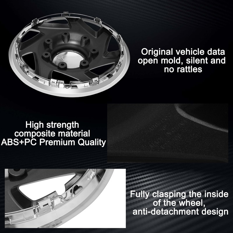 TULALUX Chrome Hubcaps Compatible with Ford F250 F350 E150 E250
