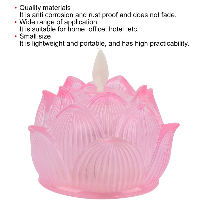 LED Flower Lamp Imitation Glass Yellow Light Electronic Candle Lotus
