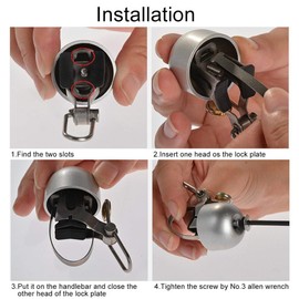 Rockbros Bicycle Bell, Hand Bell, Handlebars Classic Bell, Retro Vintage Horn, 5 Colours