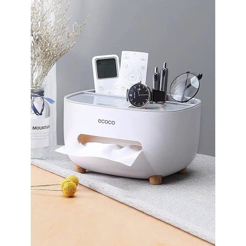 AIMALL Multifunction Tissue Box Cover and Storage Organizer, 8.27 x