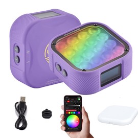IFOOTAGE Camera Light, Led Video Light RGB Portable Light Panel 360° Full Color with APP Control, for Vlogging, YouTube, Studio, Live Streaming, Photography, TikTok - HL1 C4 (Purple)