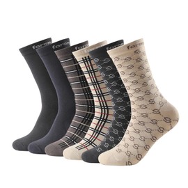 Forony Mens Dress Socks Socks for Men 9-12 Dress Socks for Men Tan Socks Mens Socks Size 10-13 Mens Calf Socks Mens Socks Size 9-11 Assorted Colors Coloful Mens Cotton Socks Moisture Wicking Striped…