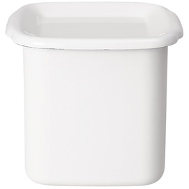 Nodahoro WSH-L Enameled Storage Container, Heat Resistant, Square, L Size, With Enamel Lid, White Series, Made in Japan