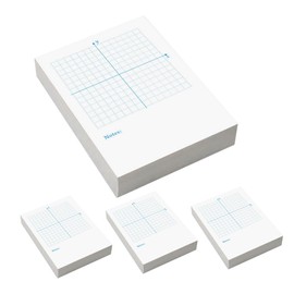 TEHAUX 4pcs Xy Coordinate Notepad with Dual-Sided Design for Math Exercises Sturdy Graph for Drawing and Writing for Students and Educators