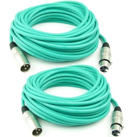 Adam Hall Cables K3MMF1000GRN Microphone Cable 10 m Green XLR Female to XLR Male DMX Audio Cable 3-Pin (10 m, Green, 2) Pack of 2