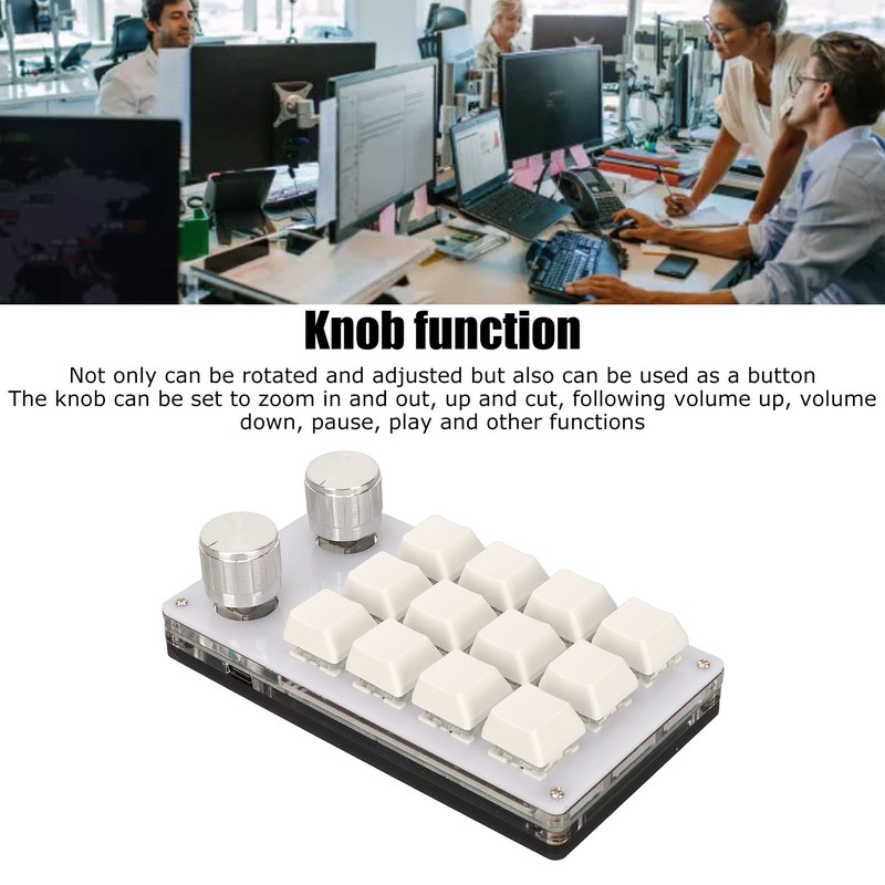 Mini 12 Key Keypad with 2 Knob Blue Switch DIY