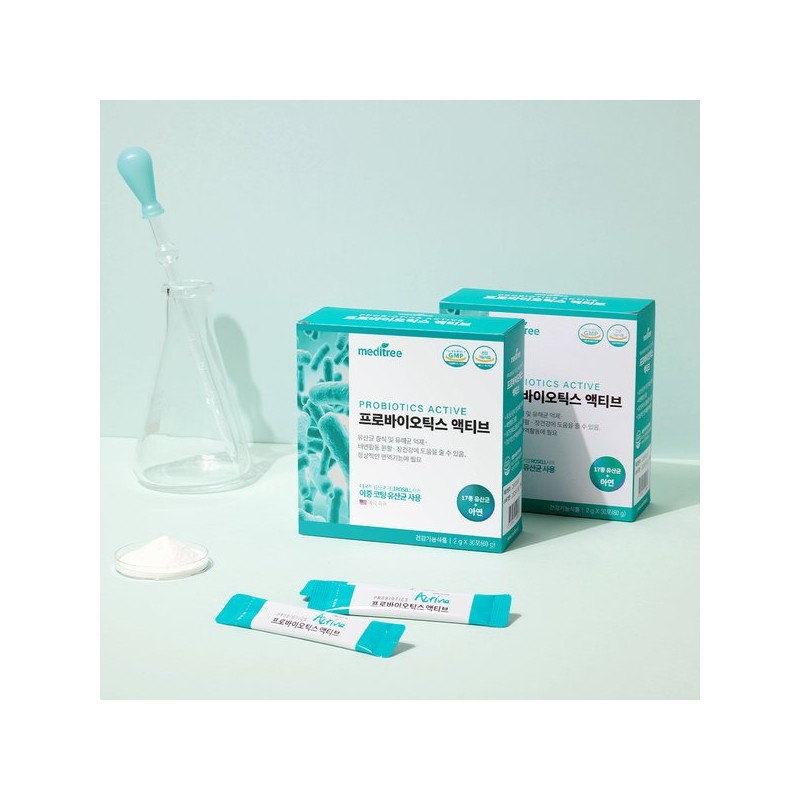 Meditree 프로바이오틱스 액티브 생유산균 17종 아연 3박스(90포/3개월분) Probiotics Active Live