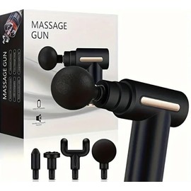 Mini Massage Gun, 6 Speed Deep Tissue Massager, 4 Heads, 3200 RPM, USB-C Rechargeable Battery, Quiet Portable Design