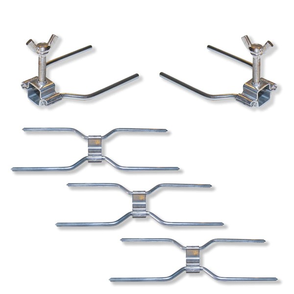 Steel Chicken Rotisserie Skewers Kit Forks for Professional Rotisserie -