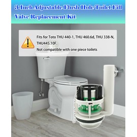 3" Adjustable Toilet Flush Valve Replacement Kit Fits For 2-Piece Toilet (Tank Seperates From Bowl) Compatible With Toto Thu Series Tower Replacement Parts