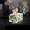 CREAMIC Floral Pattern Rectangle Tissue Box Cover Modern PU Leather