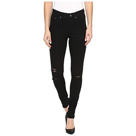 Hue Women's Ripped Knee Denim Leggings, Black, Large US