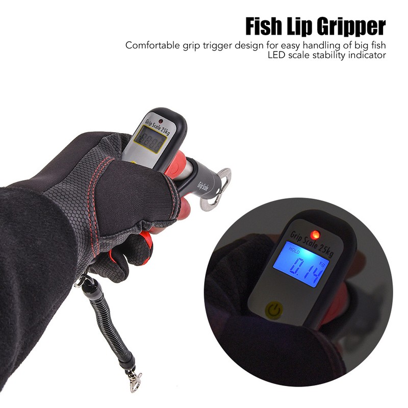 Fish Lip Grabber Gripper Fish Scale Fishing Tool with Digital