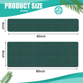 Pushglossy 2 Rolls Pool Cover Patch Kit 80 x 4 Inch, 80x 8 Inch Cuttable Swimming Self Adhesive Safety Tear Resistant Mesh Pool Cover Repair Patch Kit for Inground Swimming, Green