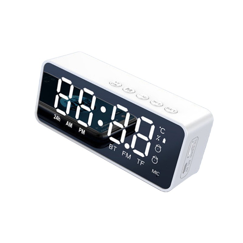 Digital Alarm Clock with BT Speaker, Mirror LED Display Clock