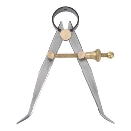 Kozelo Spring Joint Caliper - [4 Inch] Carbon Steel Spring Inside Caliper with Brass Fulcrum for Metalworking Drawing Use, Hardened Points
