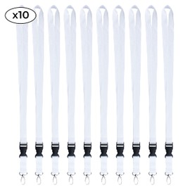 10pcs White Key Chain Necklace for Badge Holder Business Card Student Card Bus Card