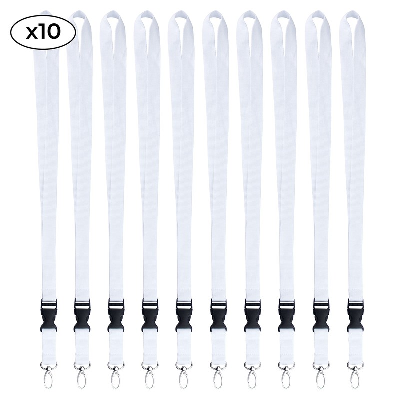 10pcs White Key Chain Necklace for Badge Holder Business Card