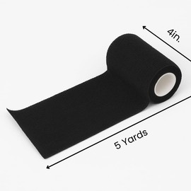 4" Cohesive Flexible Bandage Wrap – 8 Pack | Self-Adherent Vet Tape for Animal Use | Breathable, Easy Tear, No Clips Required | Ideal for Horses, Dogs, Livestock, Pets (Black)