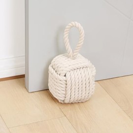 Optish - Topes de puerta decorativos para puertas interiores estándar - Lindo diseño de nudo de cuerda, tope de puerta ponderado para hogar y escuela,