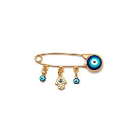 Turkey Evil Eye Brooch Pins Blue Lucky Eyeball Hands Brooch Charm Ethnic Microinlay Tiny Lapel Pin Brooches Jewelry for Men Women Vaction Gift-A