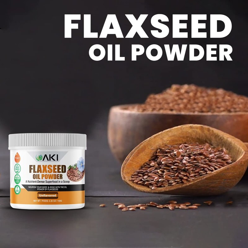 AKI Flaxseed Oil Powder| Packed with Essential Nutrients Like Omega-3