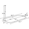 Shower Curtain Rod Hoop Square Shape Bathroom Heavy Duty No
