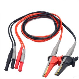 ZIBOO LC02 LCR Meter Test Leads Lead Terminal Kelvin Clip Wires,4 Four Wire Test Leads Lead Terminal Kelvin Clip Alligator with 4mm Banana Plug,Use for LCR Capacitance Meters,Kelvin Lead Set (Clips)