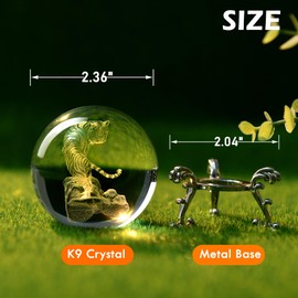 IFOLAINA 3D Tiger Crystal Ball Tiger Figurines in Crystal Ball 60mm Decor White Tiger Collectibles Decorative Globes Gift Glass Sphere Home Decor with Stand