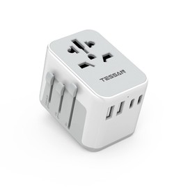 TESSAN Travel Adapter Worldwide, Travel Plug Adapter Worldwide with 2 USB and 2 USB C, Universal Travel Adapter for Germany, USA, England, Australia, Japan, International Plug Adapter