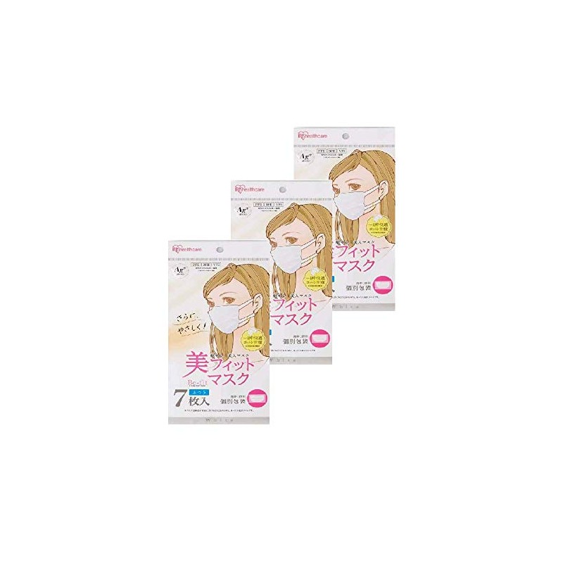 Iris Ohyama Beautiful Fit Mask, Non-woven Fabric, 7 Pieces x
