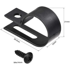 TA-VIGOR 50Pcs Nylon R-Type Cable Clamp Clips, 19mm Plastic Cable Clamp Assortment Kit Fastener, Plastic Wire Clamp Clips for Electrical Cable Wire Conduit Cable Management, Black