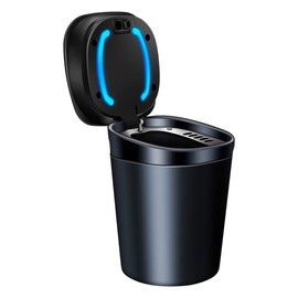 TOTMOX Car Ashtray, Easy Clean Up Detachable Stainless Car Ashtray with Lid Blue Led Light for Most Car Cup Holder