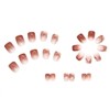 24 Pcs Marble Coffin Press on Nails Medium Fake Nails,